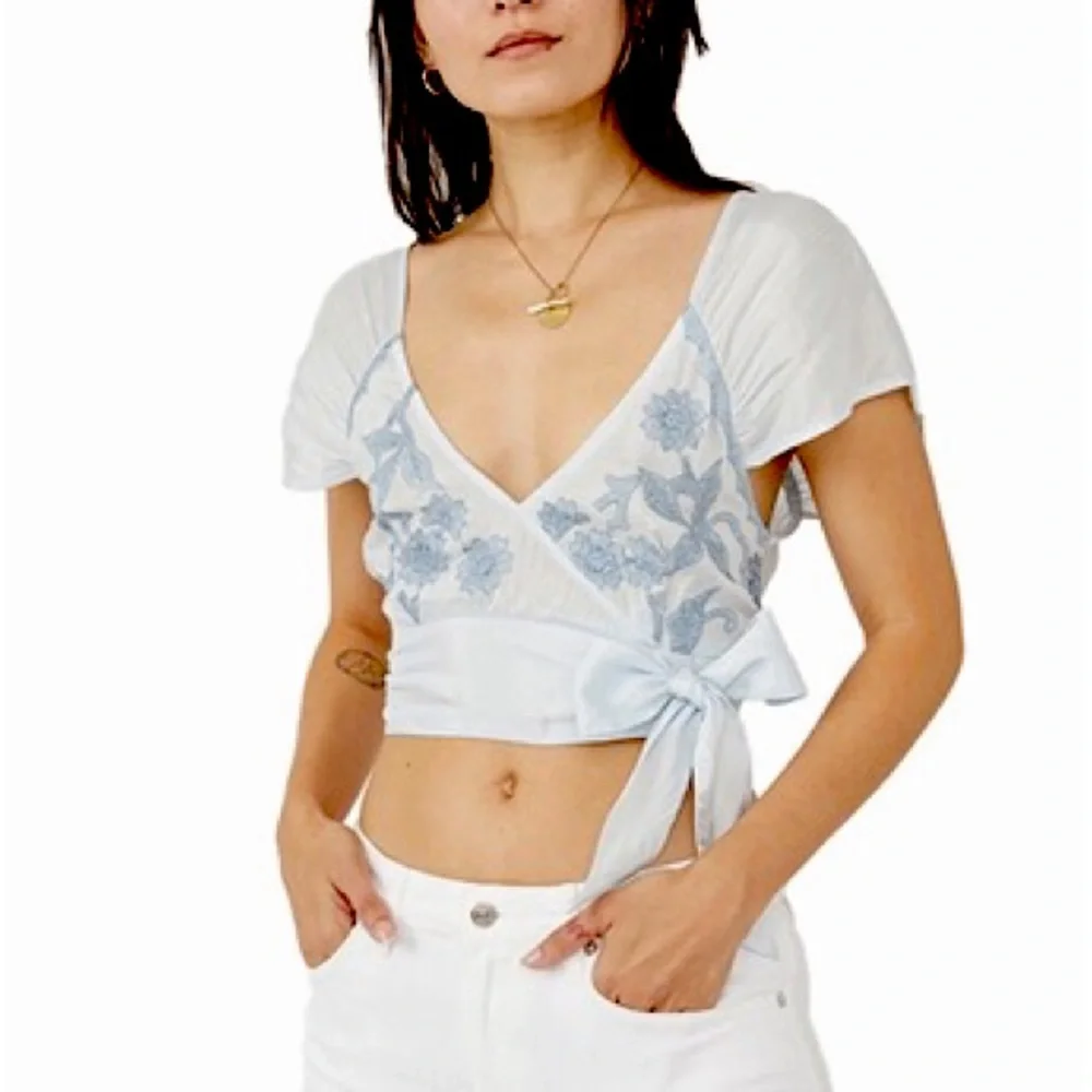 Free People Sahara Embroidered Blouse